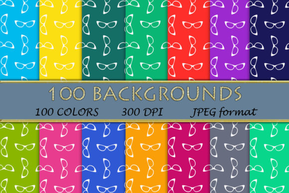 100 Glasses Pattern Digital Papers