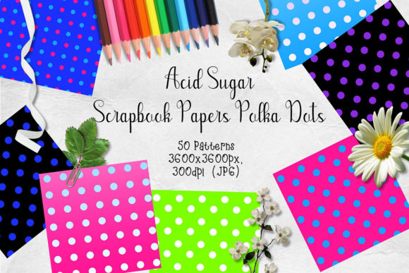 Acid Sugar Polka Dot Scrapbook Paper
