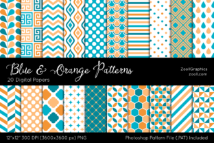 Blue and Orange Digital Papers
