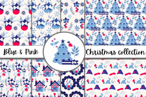 Blue Pink Christmas Collection: A Versatile Design Resource for Holiday Creations