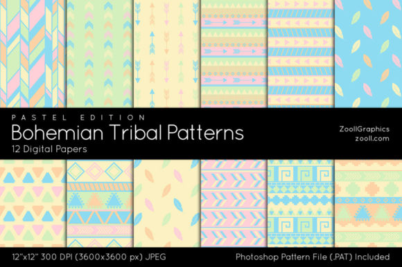 Bohemian Tribal Pastel Digital Papers: A Versatile Tool for Creative Projects