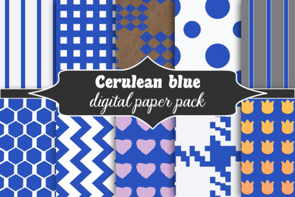Cerulean Blue Digital Paper Pack: A Versatile Resource for Creative Projects
