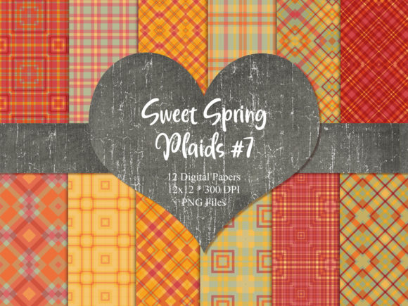 Discover the Beauty of Sweet Spring Plaids: 7 and 12 x 12 Inch Digital Papers for Creative Projects