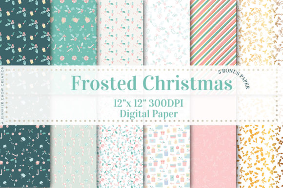 Frosted Christmas Digital Paper: A Versatile Resource for Creative Projects