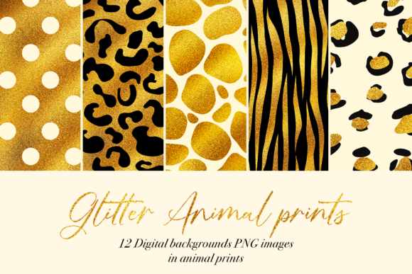 Glitter Animal Prints 12 Digital Paper