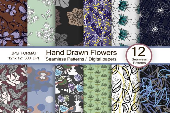 Hand Drawn Flowers Designs, Scrapbook