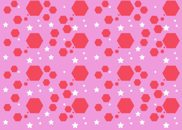 Hexagon Star Pink Seamless Pattern
