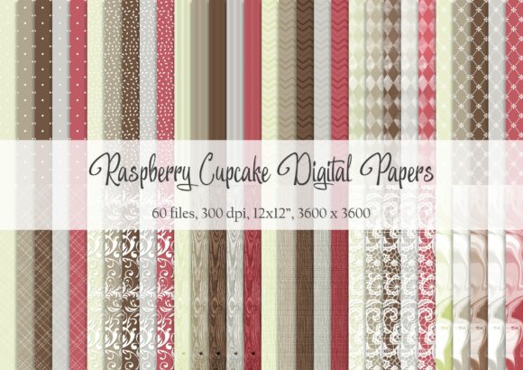 Raspberry Cupcake Digital Paper