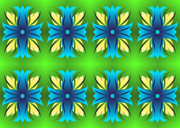 Seamless Pattern Blue and Green Ornament