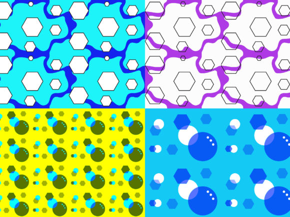 Seamless Pattern Bundling Splash Hexagon: A Versatile Design Resource for Modern Creators