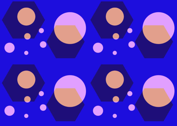 Seamless Pattern Circle Hexagon Blue: A Versatile Design for Modern Creativity