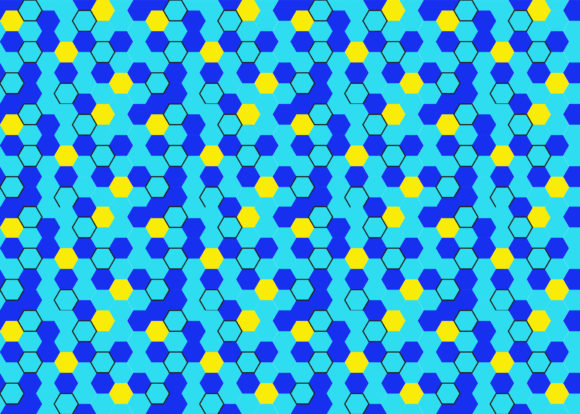 Seamless Pattern Hexagon Blue