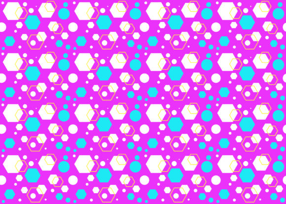 Seamless Pattern Hexagon Yellow Outline