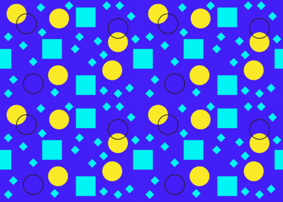 Seamless Pattern Square and Circle Blue