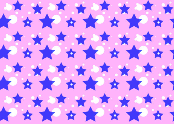 Seamless Pattern Star Circle Pink