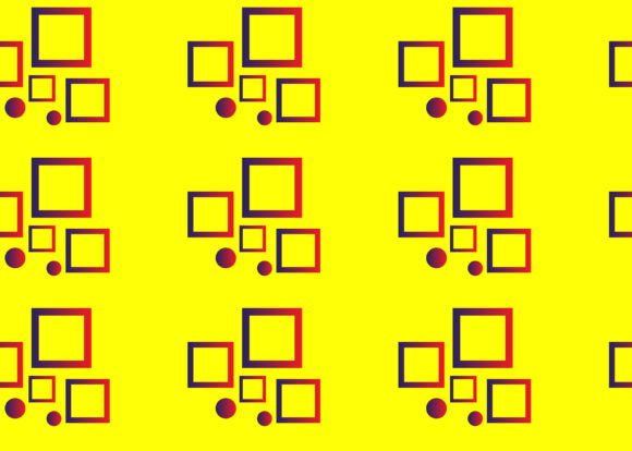 Seamless Pattern Yellow Circle Square