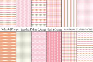Seamless Pink and Orange Plaids Stripe