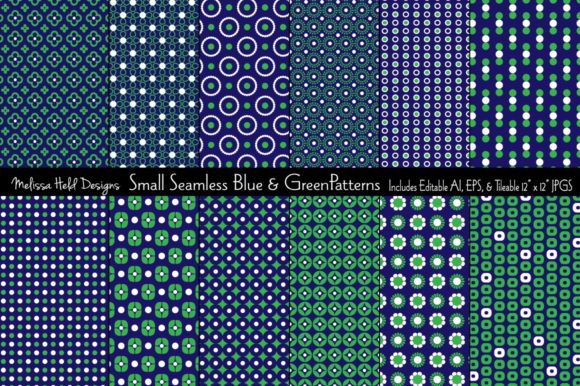 Small Seamless Blue Green Geometrics
