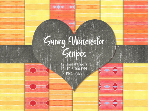 Sunny Watercolor Stripes