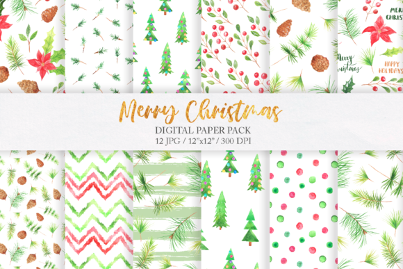 Watercolor Christmas Digital Papers Pack: A Versatile Resource for Creative Projects